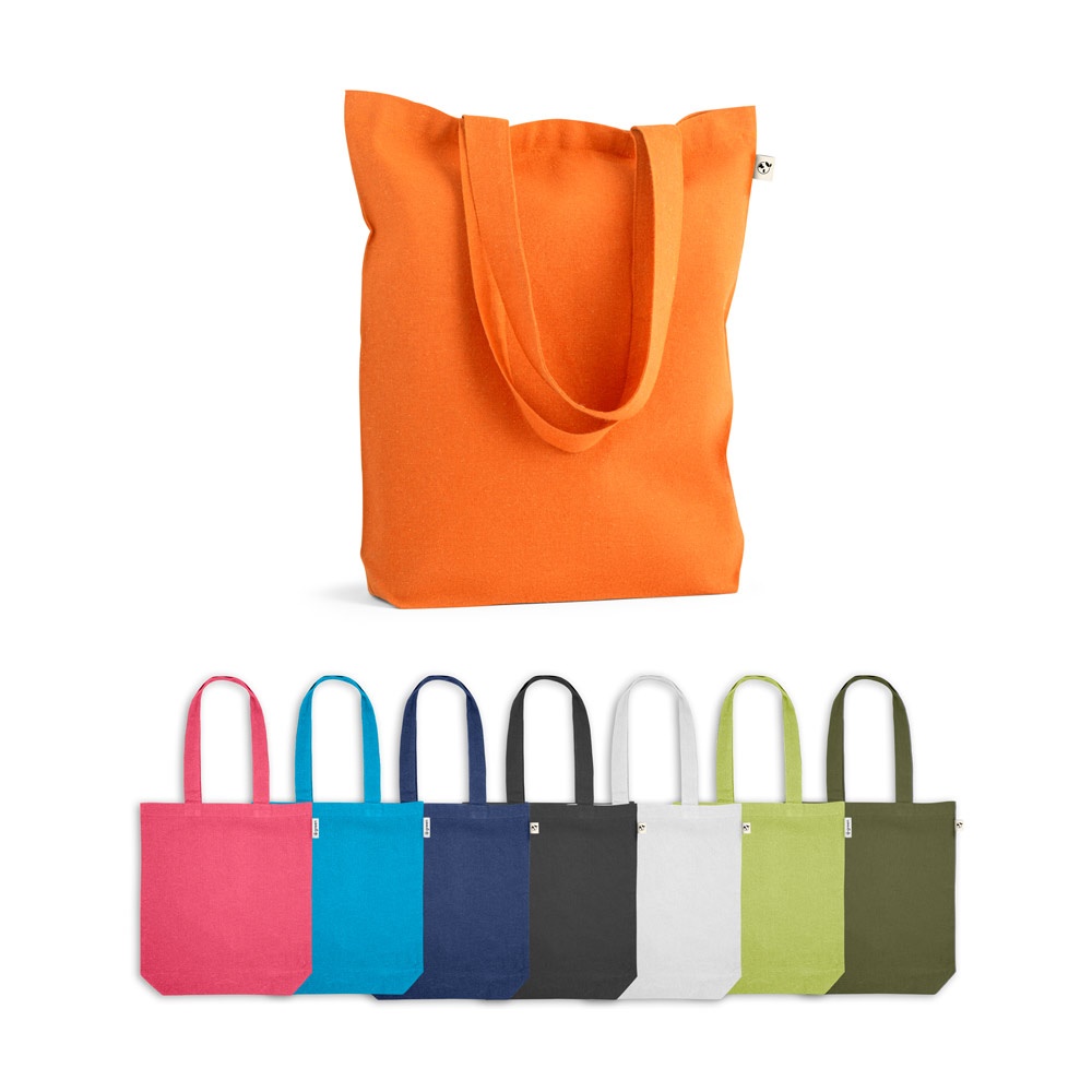 MERIDA. Borsa (220 g/m²) in cotone (50%), cotone riciclato (30%) e poliestere (20% rPET)