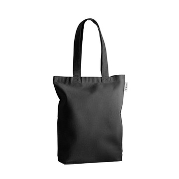 MERIDA. Borsa (220 g/m²) in cotone (50%), cotone riciclato (30%) e poliestere (20% rPET) - 103 - Nero