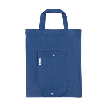 SIENA. Borsa pieghevole in cotone (50%), cotone riciclato (30%) e poliestere (20% rPET) (140 g/m²) - 104 - Blu