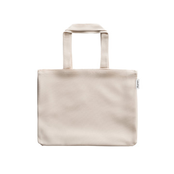 PARMA. Borsa in cotone (50%), cotone riciclato (30%) e poliestere (20% rPET) (280 g/m²) - 150 - Naturale chiaro