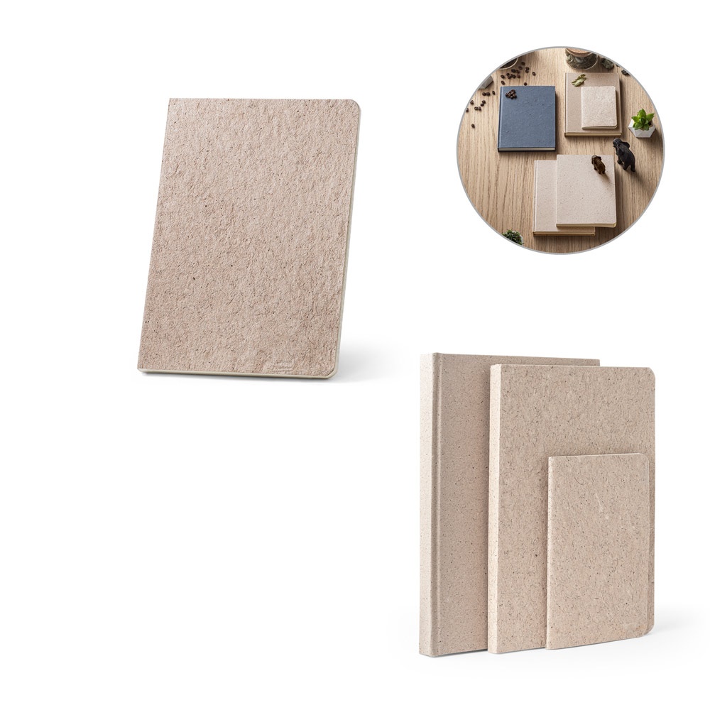 TEAPAD SEMI-RIGID. Block notes A5 con copertina flessibile fabbricata tramite gli scarti della foglie di té (65%)