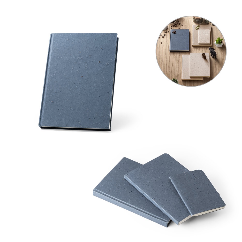 COFFEEPAD RIGID. Block notes A5 con copertina semirigida fatta con gli scarti della buccia di caffé (65%)
