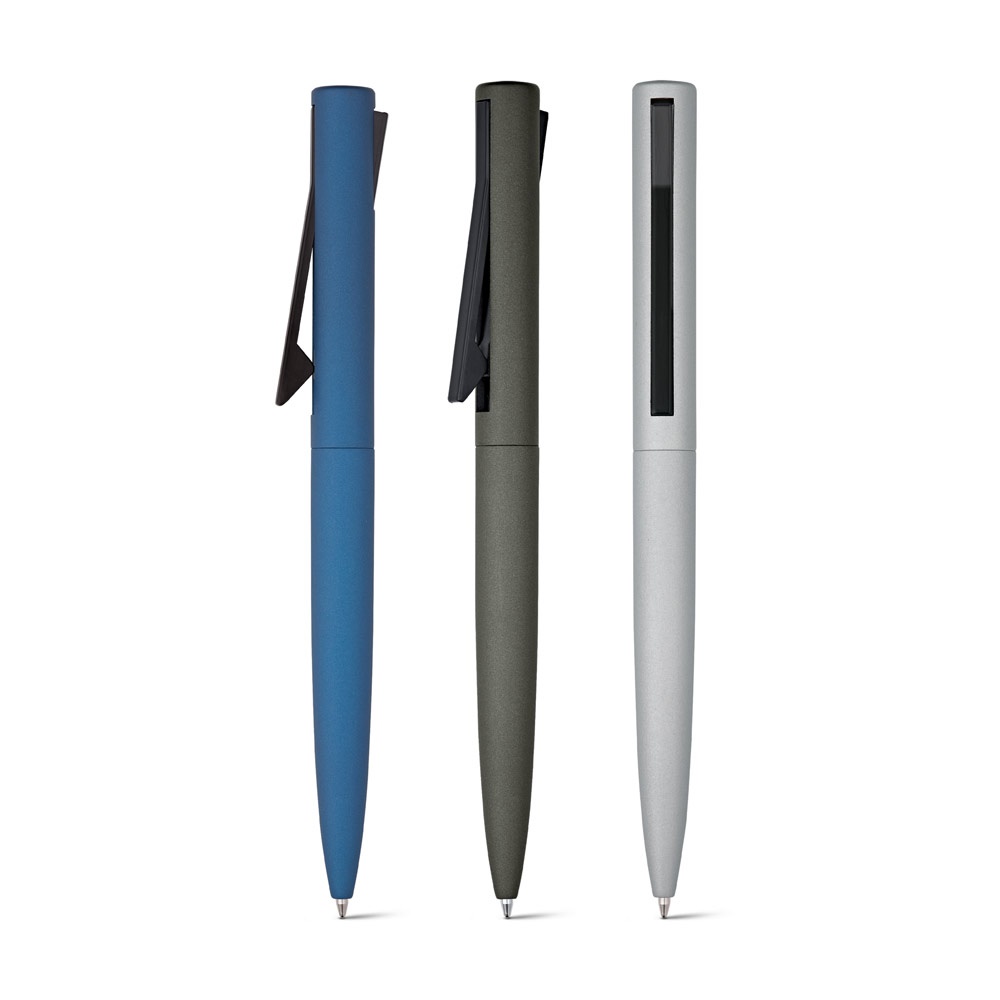 CONVEX. Penna a sfera in alluminio riciclato (100% rAL) e ABS riciclato (100% rABS) con clip
