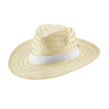EDWARD POLI. Cappello in paglia naturale con nastro in poliestere - 106 - Bianco
