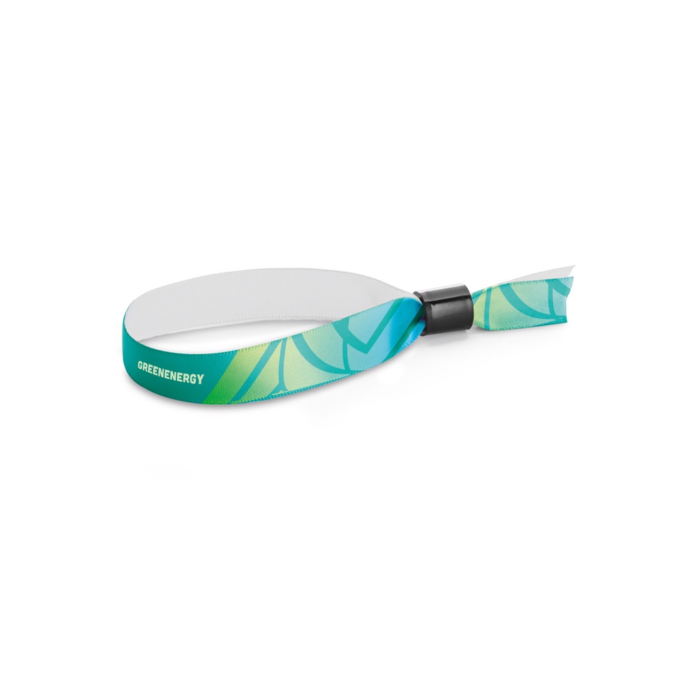 MENDOZA. SET Lanyard SUBLIMATION Slim I (15 mm) bracciale in poliestere con chiusura di sicurezza