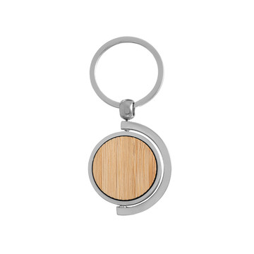 HOMER ROUND. Portachiavi rotondo in bambù - 160 - Naturale