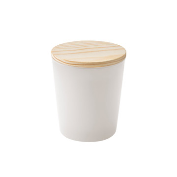 DUVAL. Candela profumata in bicchiere di vetro con coperchio in sughero 180 g - 106 - Bianco