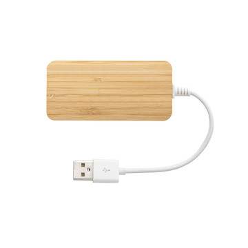MOSER. HUB con 2 porte USB-A e 1 USB-C in bambù - 160 - Naturale