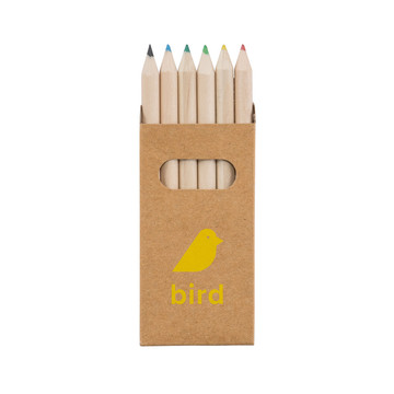 BIRD. Scatola con 6 matite colorate - 160 - Naturale