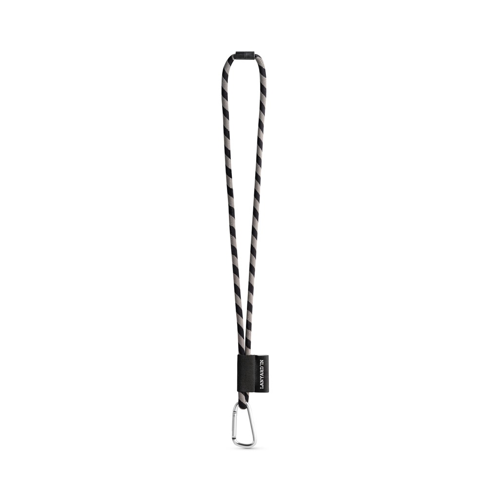 SET Tubo porta cordino lungo (Ø 7 mm) con moschettone a D da 55 mm e chiusura di sicurezza da Ø 7 mm