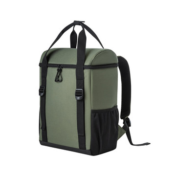 ROMA L. Zaino termico imbottito in poliestere riciclato 600D ripstop 16 L - 129 - Verde scuro
