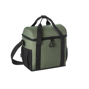 ROMA M. Borsa termica imbottita in poliestere riciclato 600D ripstop 11 L - 129 - Verde scuro