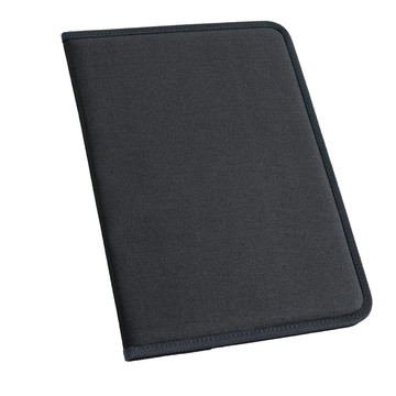 CUSSLER. Cartella A4 in 600D con blocco pagine a righe - 103 - Nero