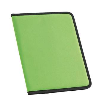 CUSSLER. Cartella A4 in 600D con blocco pagine a righe - 119 - Verde chiaro