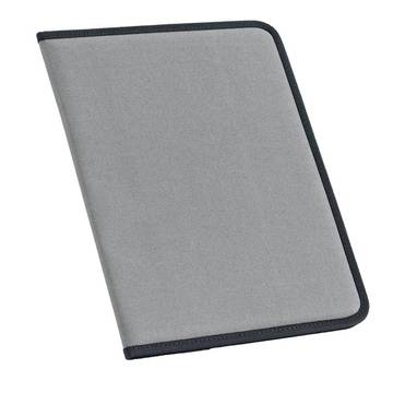 CUSSLER. Cartella A4 in 600D con blocco pagine a righe - 113 - Grigio