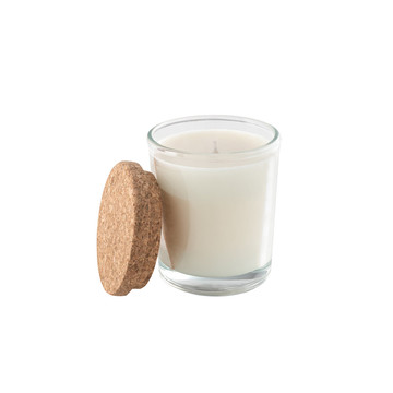 ZEN 80. Candela aromatica in una coppa di vetro con coperchio in sughero 80 g - 110 - Trasparente