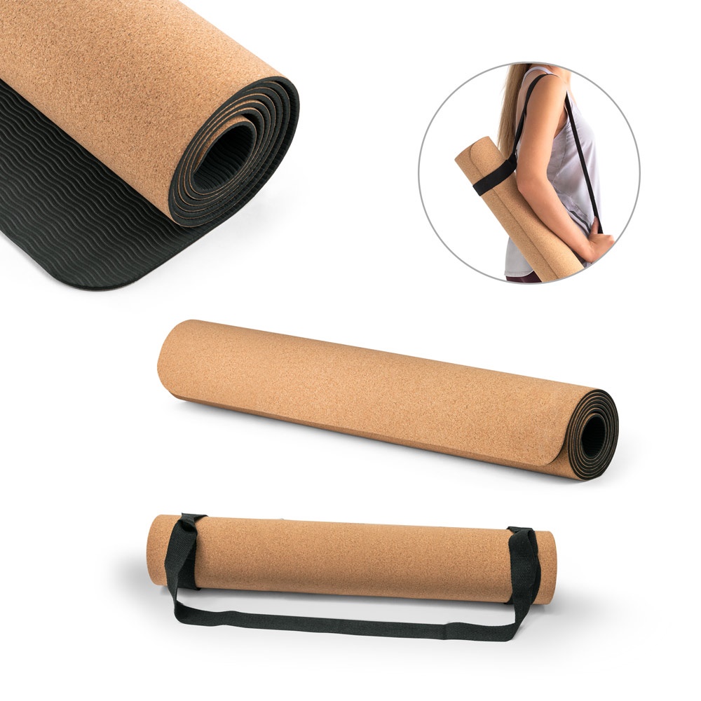 GERES. Tappetino per yoga in sughero e TPE, spessore fino a 3.7 mm