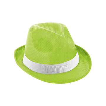 MANOLO POLI. Cappello in PP con nastro in poliestere bianco - 119 - Verde chiaro