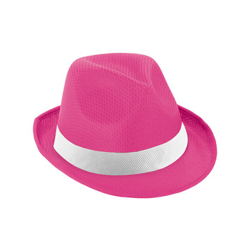 MANOLO POLI. Cappello in PP con nastro in poliestere bianco - 102 - Rosa