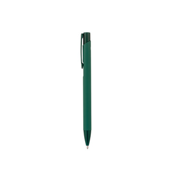 CLINT. Penna a sfera in alluminio riciclato (100% rAL) con finitura in gomma - 129 - Verde scuro