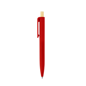 ZARA. Penna a sfera in ABS riciclato (100% rABS) con pulsante in bambù - 105 - Rosso