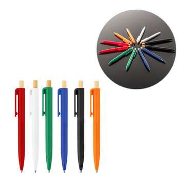 ZARA. Penna a sfera in ABS riciclato (100% rABS) con pulsante in bambù - ZARA. Penna a sfera in ABS riciclato (100% rABS) con pulsante in bambù