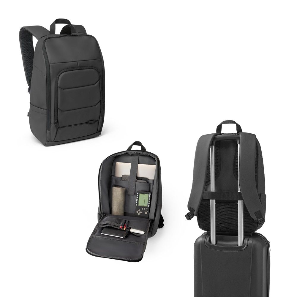 TOULON. Zaino per notebook realizzato in poliestere riciclato 600D ad alta densità 16"