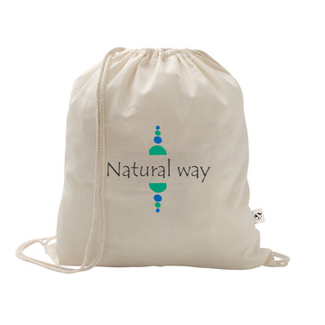 SALAMANCA. Zaino a sacca in cotone riciclato (70%) e poliestere (30% rPET) (150 g/m²) - 150 - Naturale chiaro