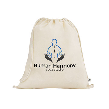 BELIZE. Zaino a sacca 100% cotone biologico (140 g/m²) - 150 - Naturale chiaro