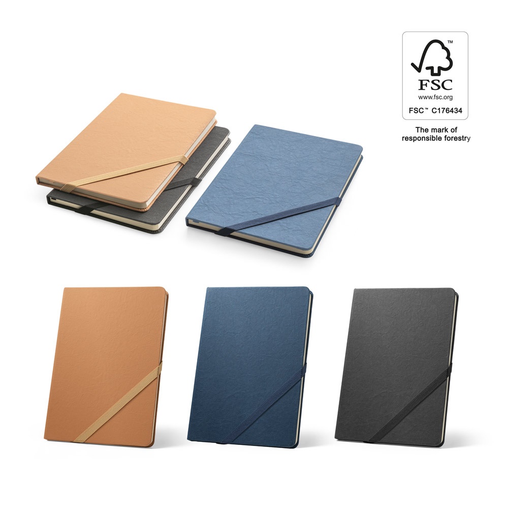 HUXLEY. Block notes A5 con copertina rigida, realizzato in carta resistente all'acqua