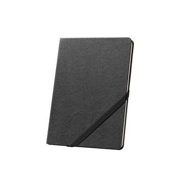 HUXLEY. Block notes A5, realizzato in carta resistente all'acqua, con pagine a righe realizzate in materiale certificato FSC™ e altri materiali controllati - 103 - Nero