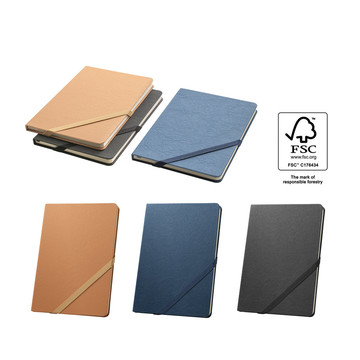 HUXLEY. Block notes A5, realizzato in carta resistente all'acqua, con pagine a righe realizzate in materiale certificato FSC™ e altri materiali controllati - HUXLEY. Block notes A5, realizzato in carta resistente all'acqua, con pagine a righe realizzate in materiale certificato FSC™ e altri materiali controllati