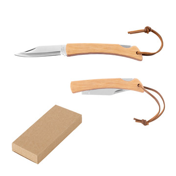 RANGER. Coltello con lama in acciaio inox e manico in bambù