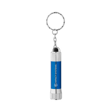 RE-LERGAN. Portachiavi in ​​alluminio (riciclato al 92%) con torcia LED a 3 luci - 114 - Blu reale