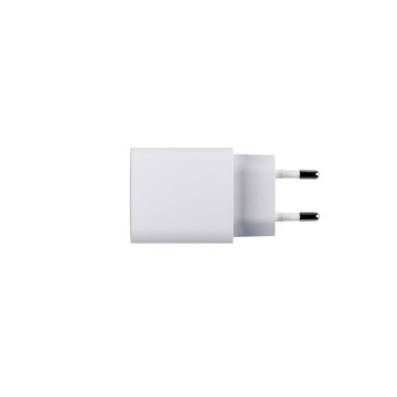 WEGENER. Adattatore di corrente con porta USB-A 18W e porta USB-C 20W in ABS riciclato (100% rABS) - 106 - Bianco
