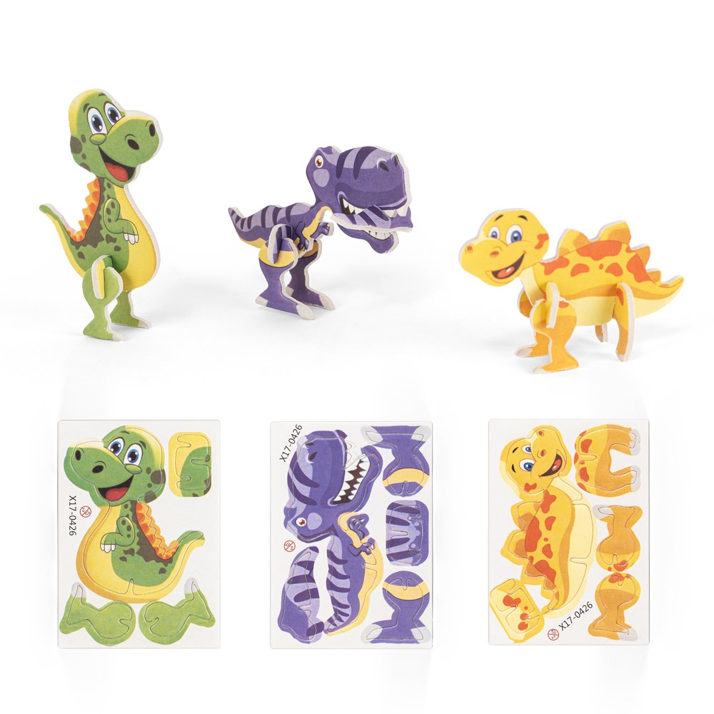 DINOSAURUS. Puzzle 3D in carta a forma di dinosauro