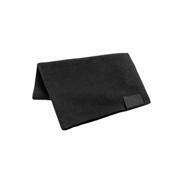 SERENITY. Sciarpa in poliestere riciclato (100% rPET) con dettaglio cucito per la personalizzazione - 103 - Nero