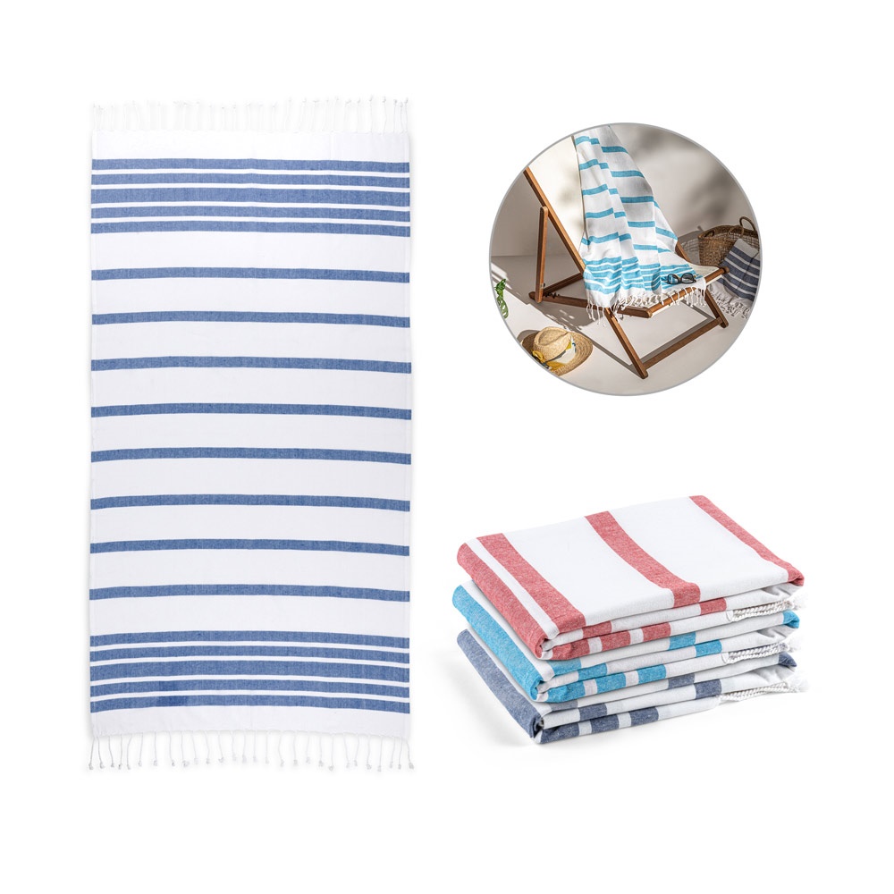 SARDENHA. Telo da mare in cotone (riciclato al 70%) e poliestere (riciclato al 30%) (180 g/m²)