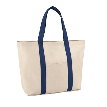VILLE. Borsa 100% in tela di cotone con tasca interna e frontale (280 g/m²) - 104 - Blu