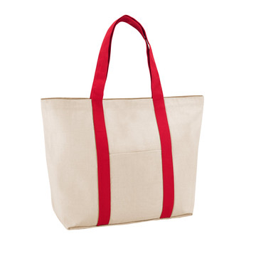 VILLE. Borsa 100% in tela di cotone con tasca interna e frontale (280 g/m²) - 105 - Rosso