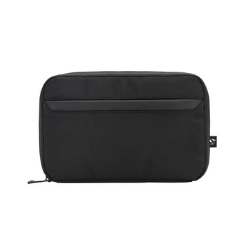YANGON. Ampia borsa organizer per accessori tecnologici in twill con rivestimento idrorepellente e poliestere riciclato 600D - 103 - Nero