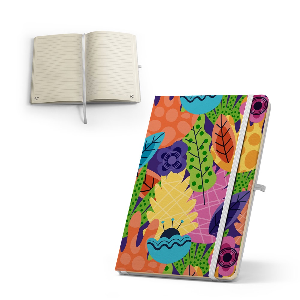 ANNE SUB. Quaderno A5 in poliestere riciclato (100% rPET) 300D, ideale per la personalizzazione tramite sublimazione
