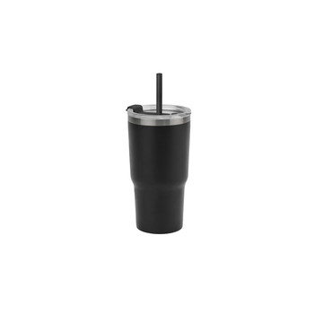 JOYNER M. Tazza da viaggio compatta in acciaio inossidabile (riciclata al 91%) con doppia parete isolata sottovuoto e finitura opaca da 600 ml - 103 - Nero
