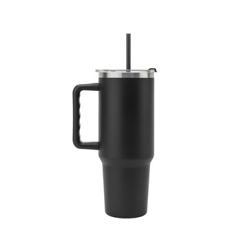 JOYNER XL. Tazza da viaggio grande in acciaio inossidabile (riciclata al 91%) con doppia parete isolata sottovuoto e finitura opaca da 1300 ml - 103 - Nero