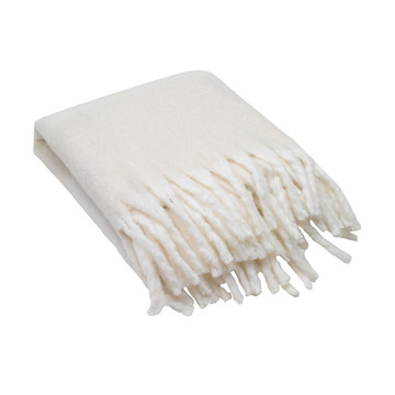COMFY. Coperta in poliestere riciclato (100% rPET) (300 g/m²), effetto simile al mohair - 131 - Beige