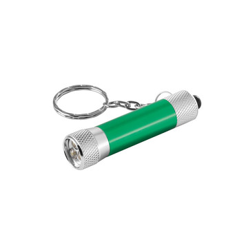 LERGAN. Portachiavi in alluminio con 3 luci a LED - 109 - Verde