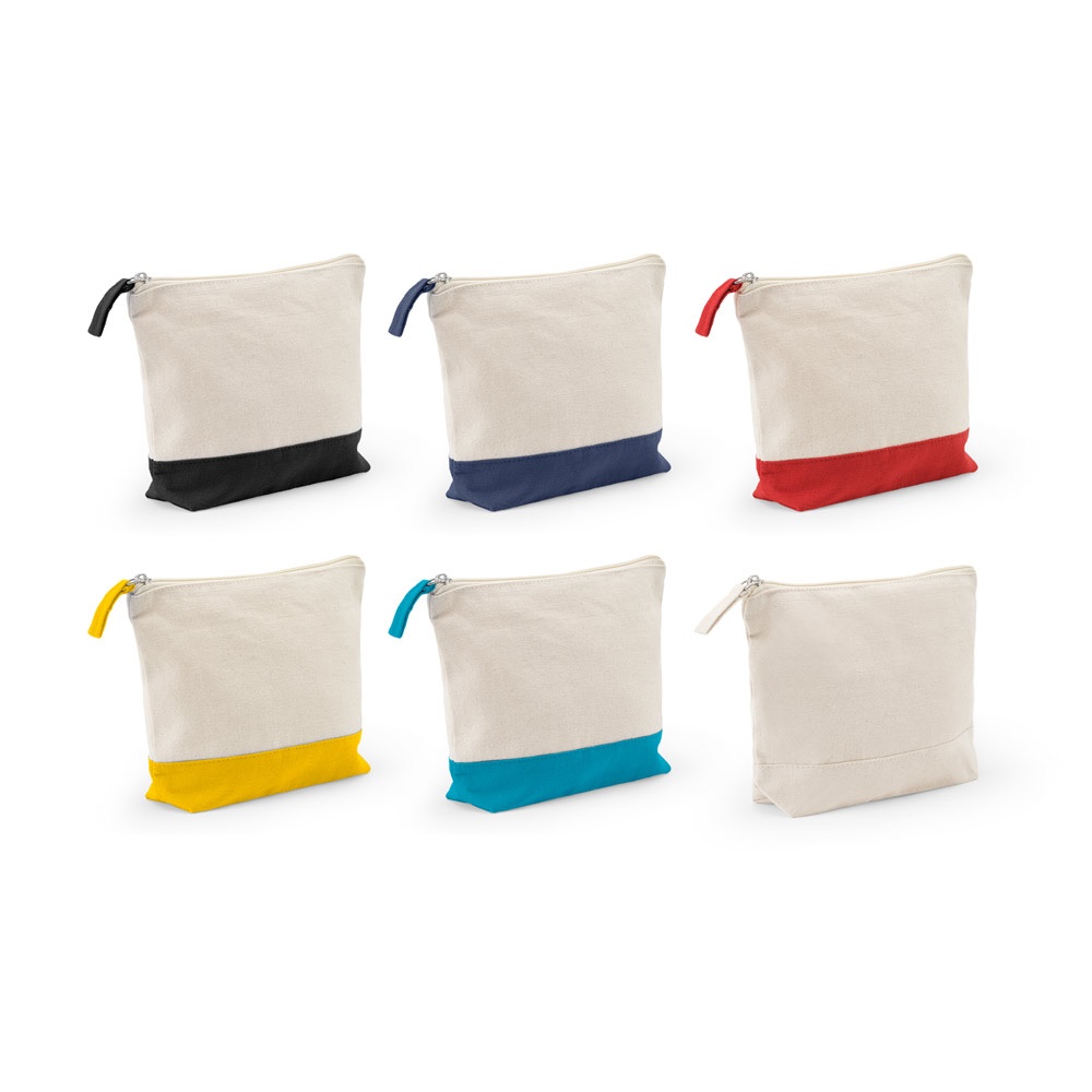 DAPHNE. Borsa per cosmetici 100% cotone(340 g/m²) bicolore