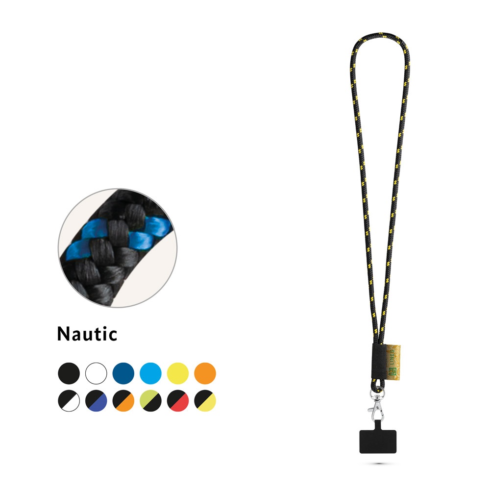 STAFFORD. SET Lanyard NAUTIC Lungo (Ø 7 mm) con moschettone a leva da 9 mm e porta cellulare