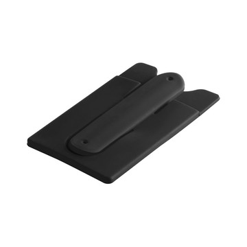 CARVER. Porta tessere con supporto per cellulare in silicone - 103 - Nero