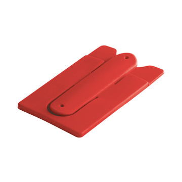 CARVER. Porta tessere con supporto per cellulare in silicone - 105 - Rosso